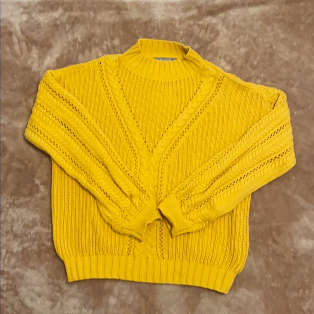 Yellow Mock Neck Sweater